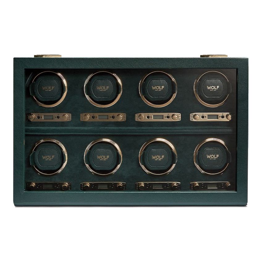 WOLF - British Racing 8 Piece Watch Winder, Green