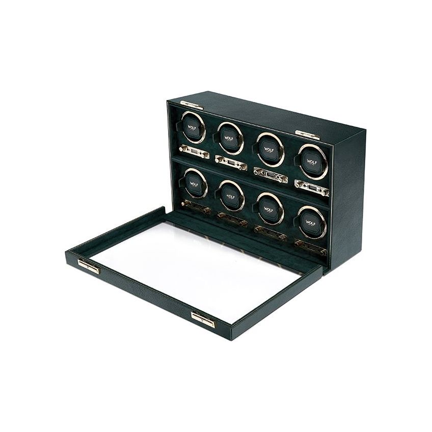 WOLF - British Racing 8 Piece Watch Winder, Green