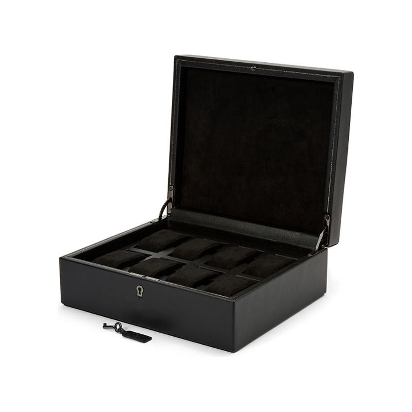 WOLF - British Racing 8 Piece Watch Box, Black