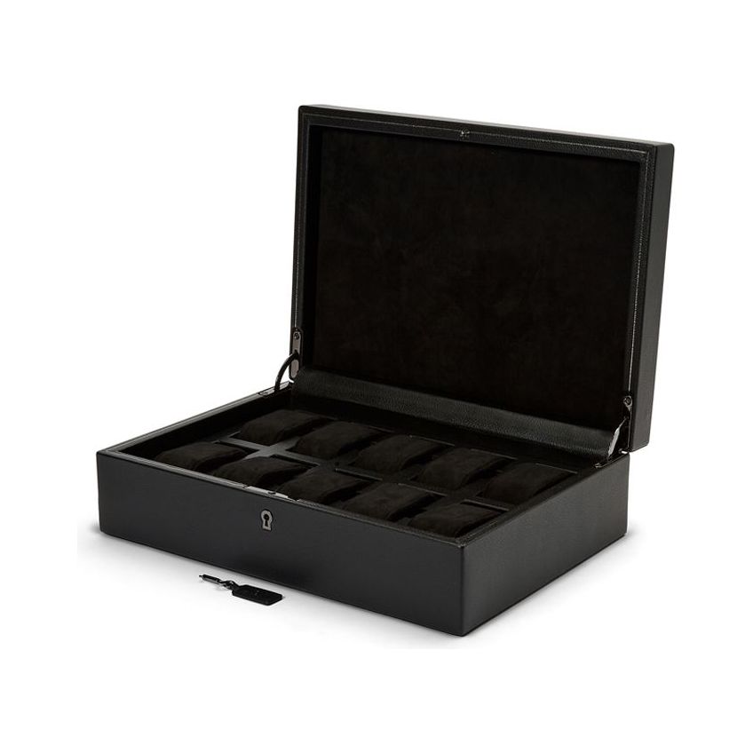 WOLF - British Racing 10 Piece Watch Box, Black