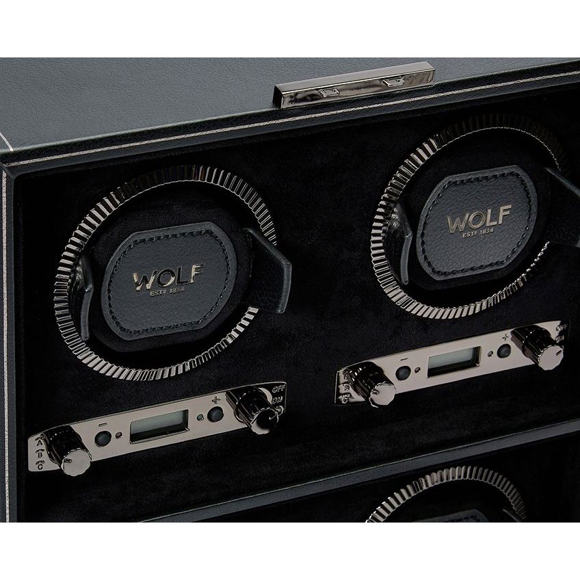 WOLF - British Racing 4 Piece Watch Winder, Black