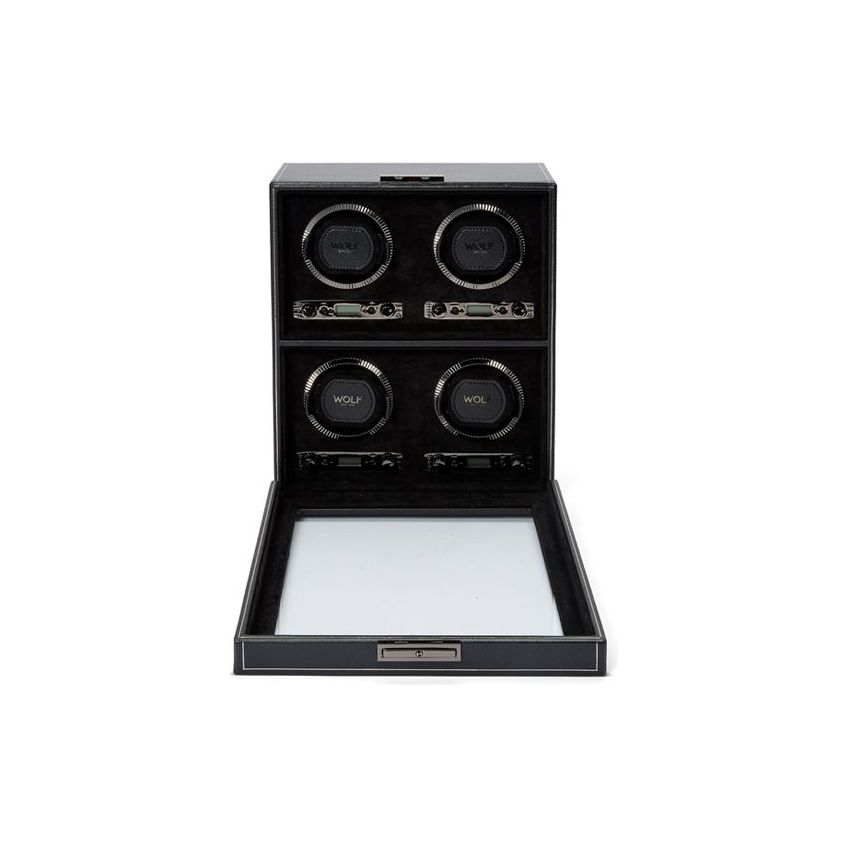 WOLF - British Racing 4 Piece Watch Winder, Black