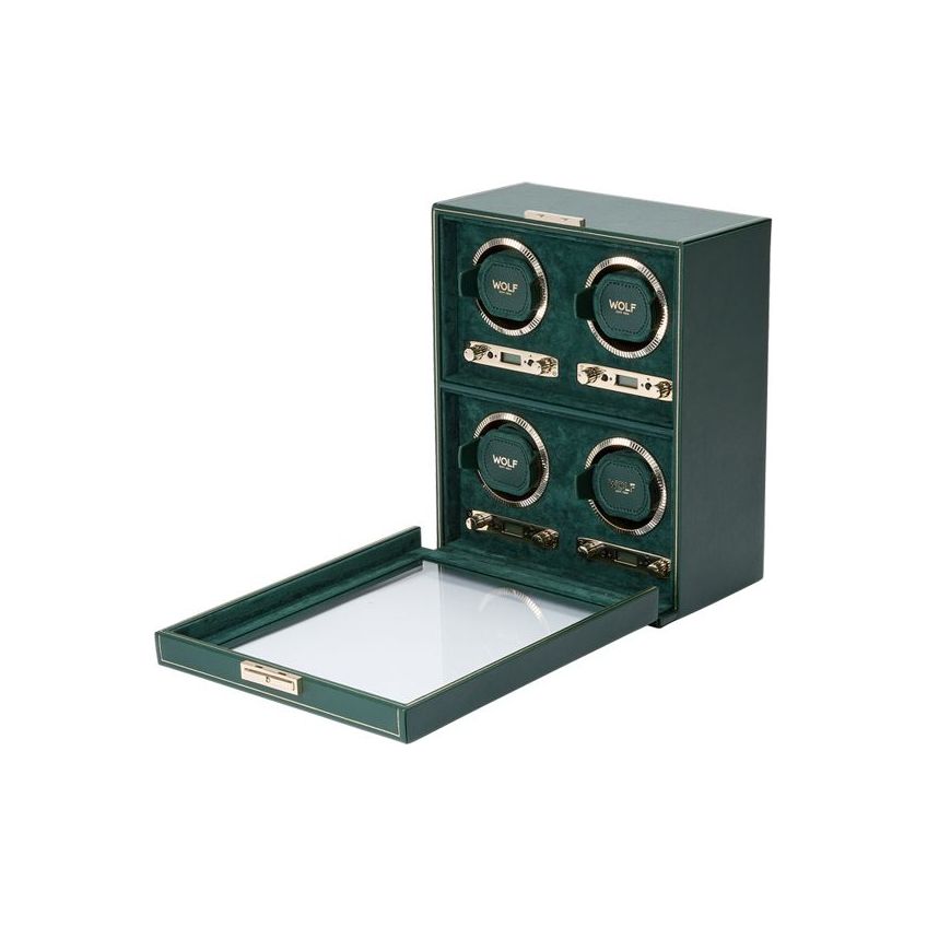 WOLF - British Racing 4 Piece Watch Winder, Green