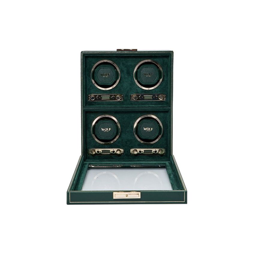 WOLF - British Racing 4 Piece Watch Winder, Green