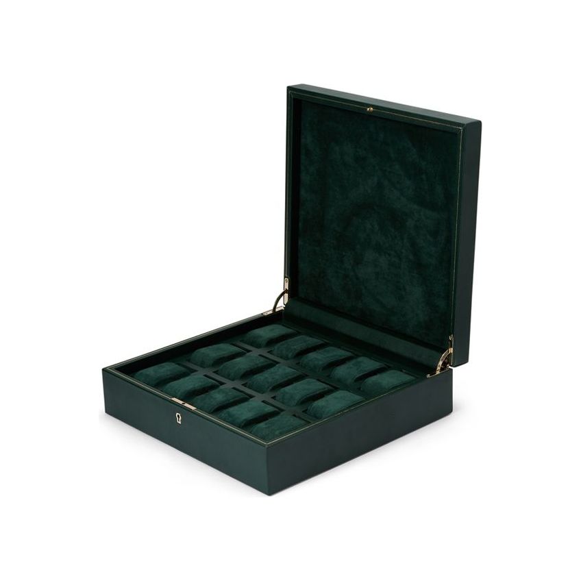 WOLF - British Racing 15 Piece Watch Box, Green