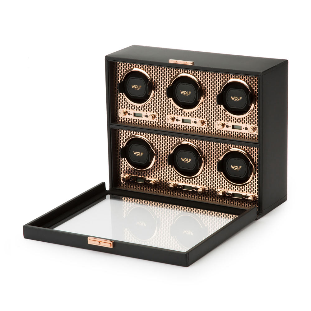 WOLF 1834 Axis 6 Piece Watch Winder - Copper | Dupont Central Jewelry