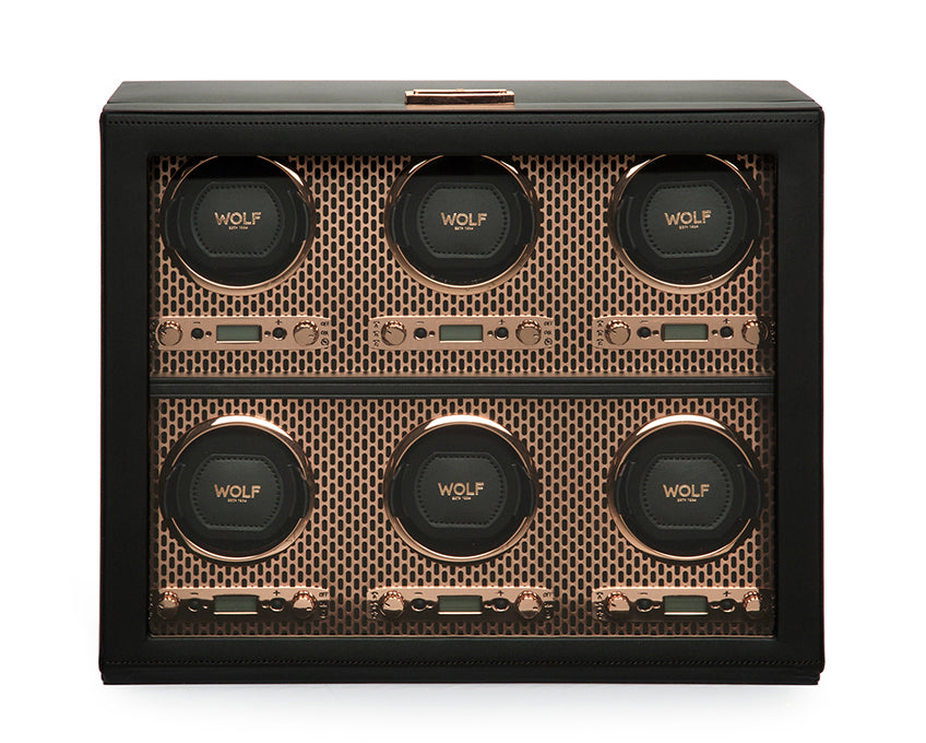 WOLF 1834 Axis 6 Piece Watch Winder - Copper | Dupont Central Jewelry