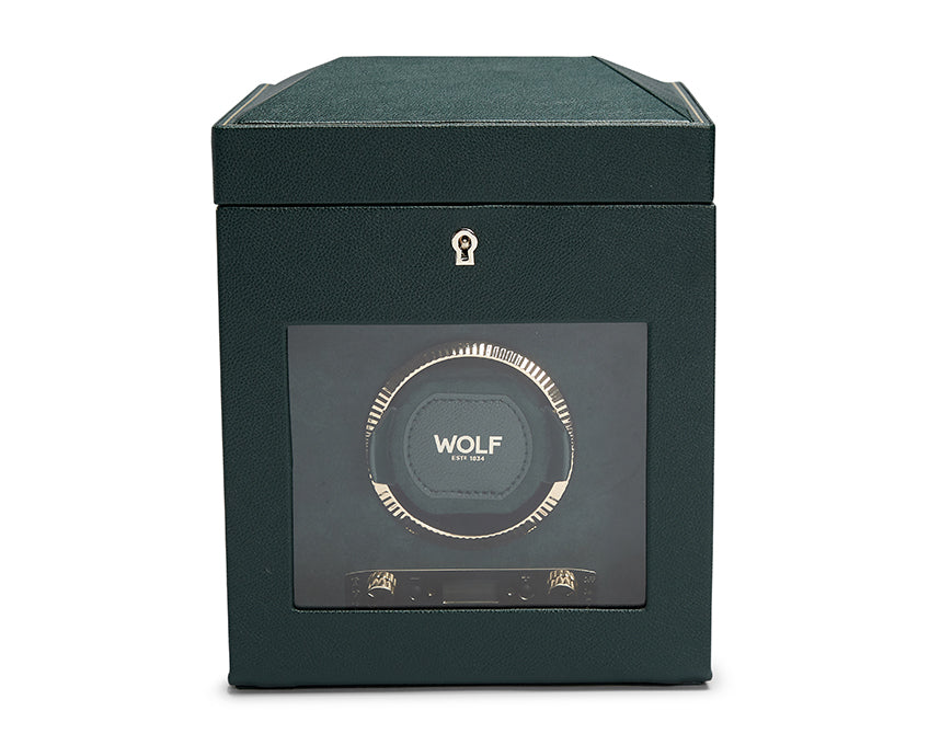 WOLF 1834 - British Racing Single Watch Winder with Storage - Green