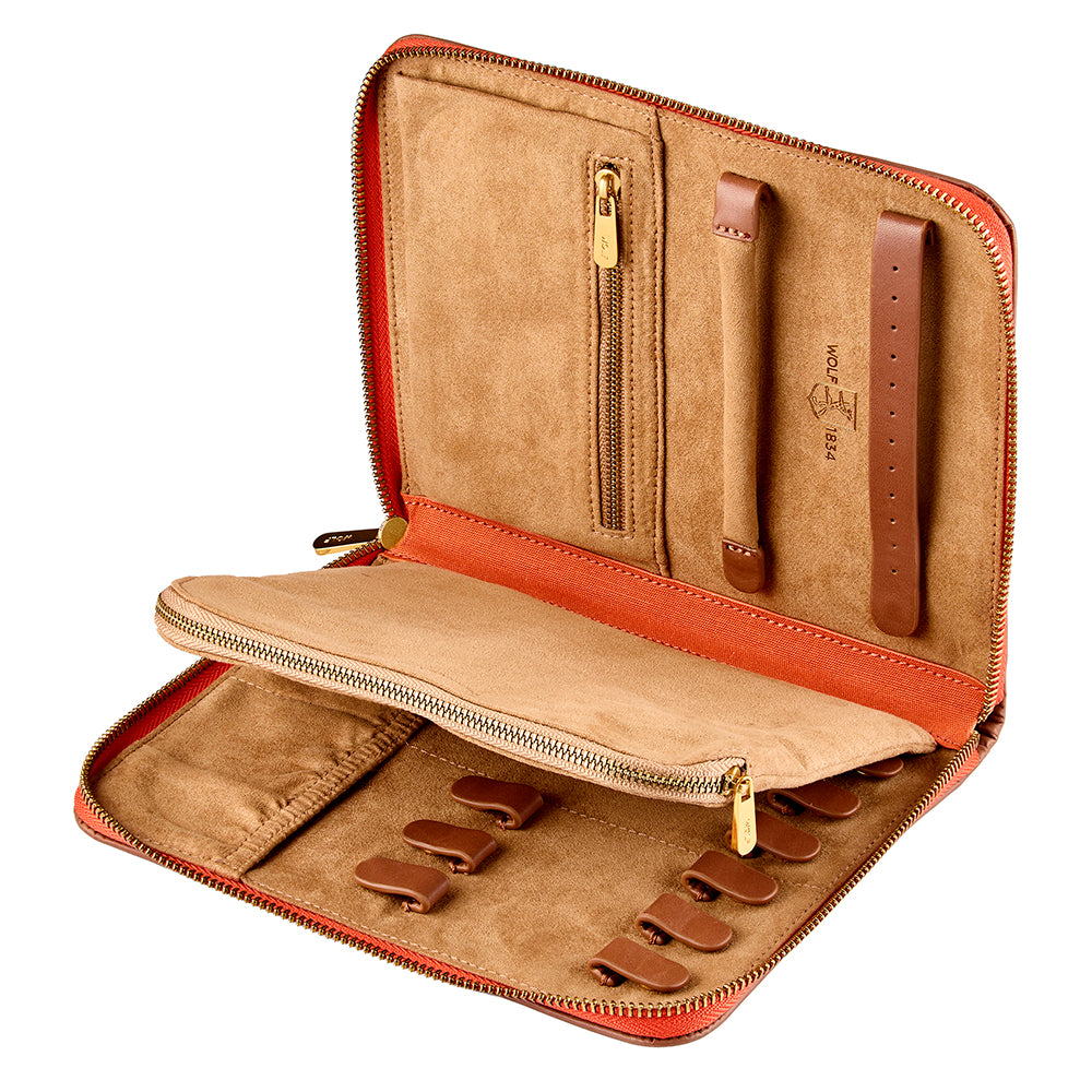 WOLF 1834 - Ida Travel Zip Jewelry Portfolio - Orange
