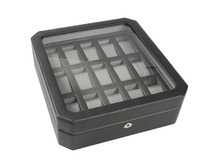 WOLF 1834 - Windsor 15 Piece Watch Box - Black/Grey
