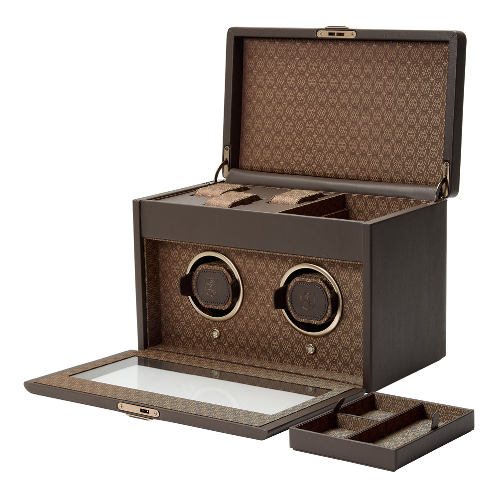 WOLF 1834 - Earth Double Watch Winder -  Coffee
