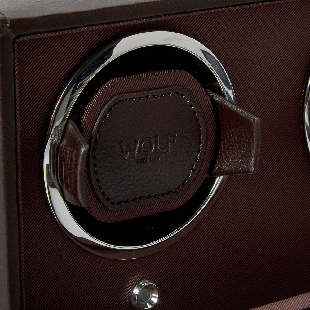 WOLF 1834 - Cub Double Watch Winder with Cover - Brown