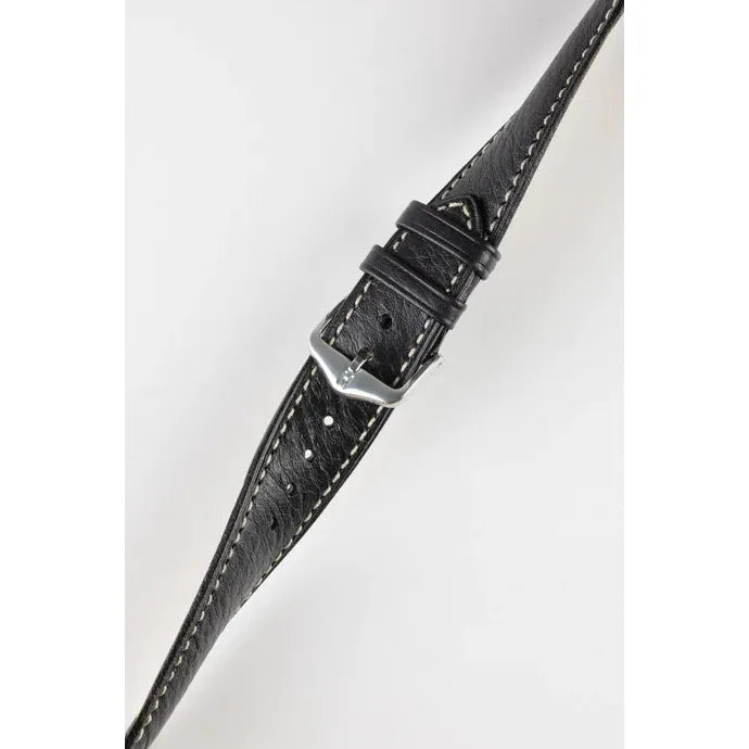 Black HIRSCH BOSTON Buffalo Calfskin Watch Strap 013 02 NQ