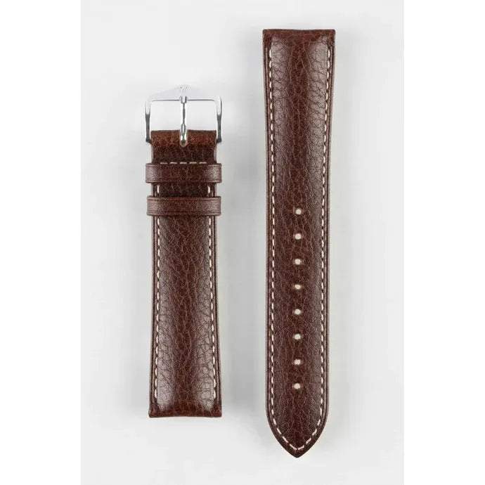 Brown HIRSCH BOSTON Buffalo Calfskin Watch Strap 013 02 NQ