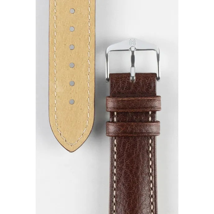 Brown HIRSCH BOSTON Buffalo Calfskin Watch Strap 013 02 NQ