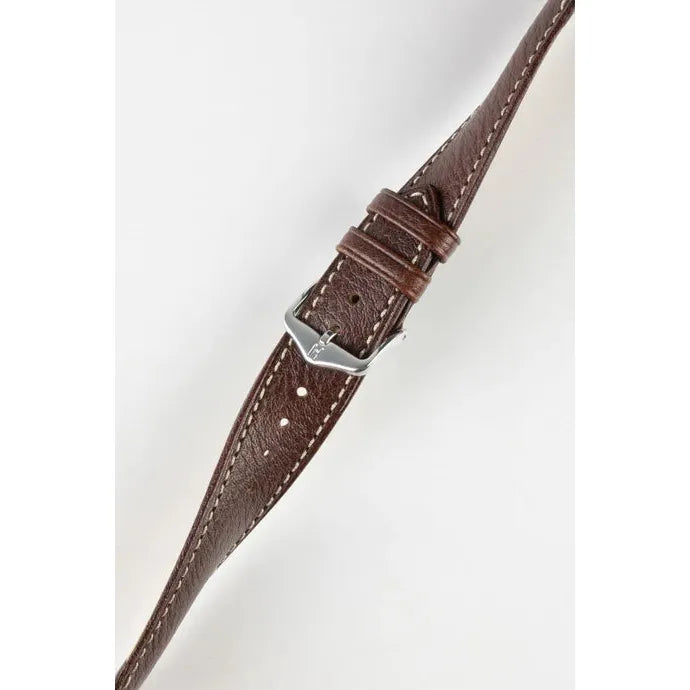 Brown HIRSCH BOSTON Buffalo Calfskin Watch Strap 013 02 NQ