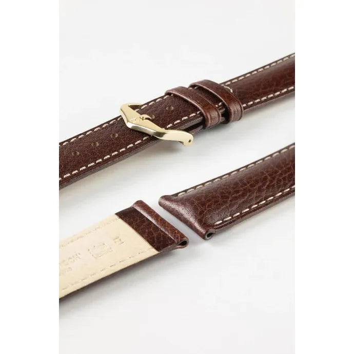 Brown HIRSCH BOSTON Buffalo Calfskin Watch Strap 013 02 NQ