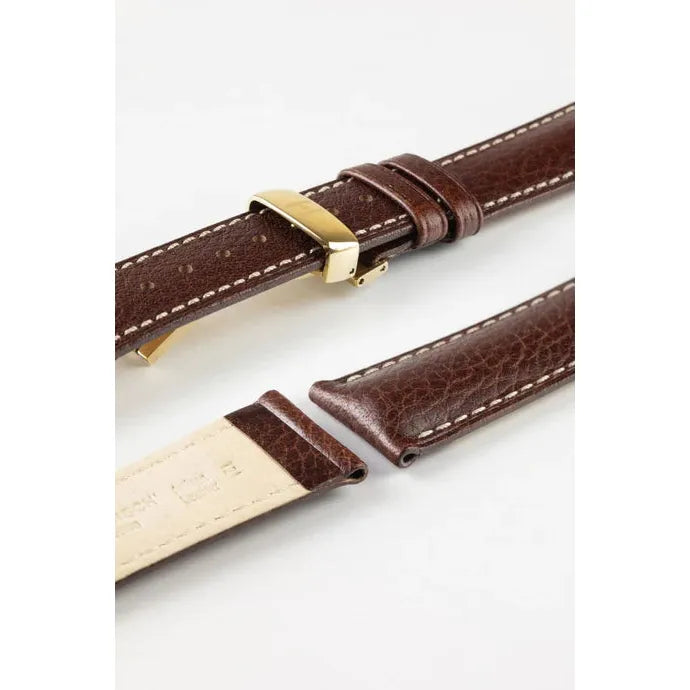 Brown HIRSCH BOSTON Buffalo Calfskin Watch Strap 013 02 NQ