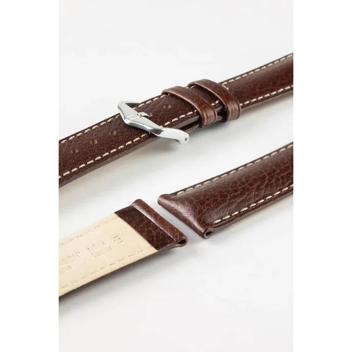 Brown HIRSCH BOSTON Buffalo Calfskin Watch Strap 013 02 NQ