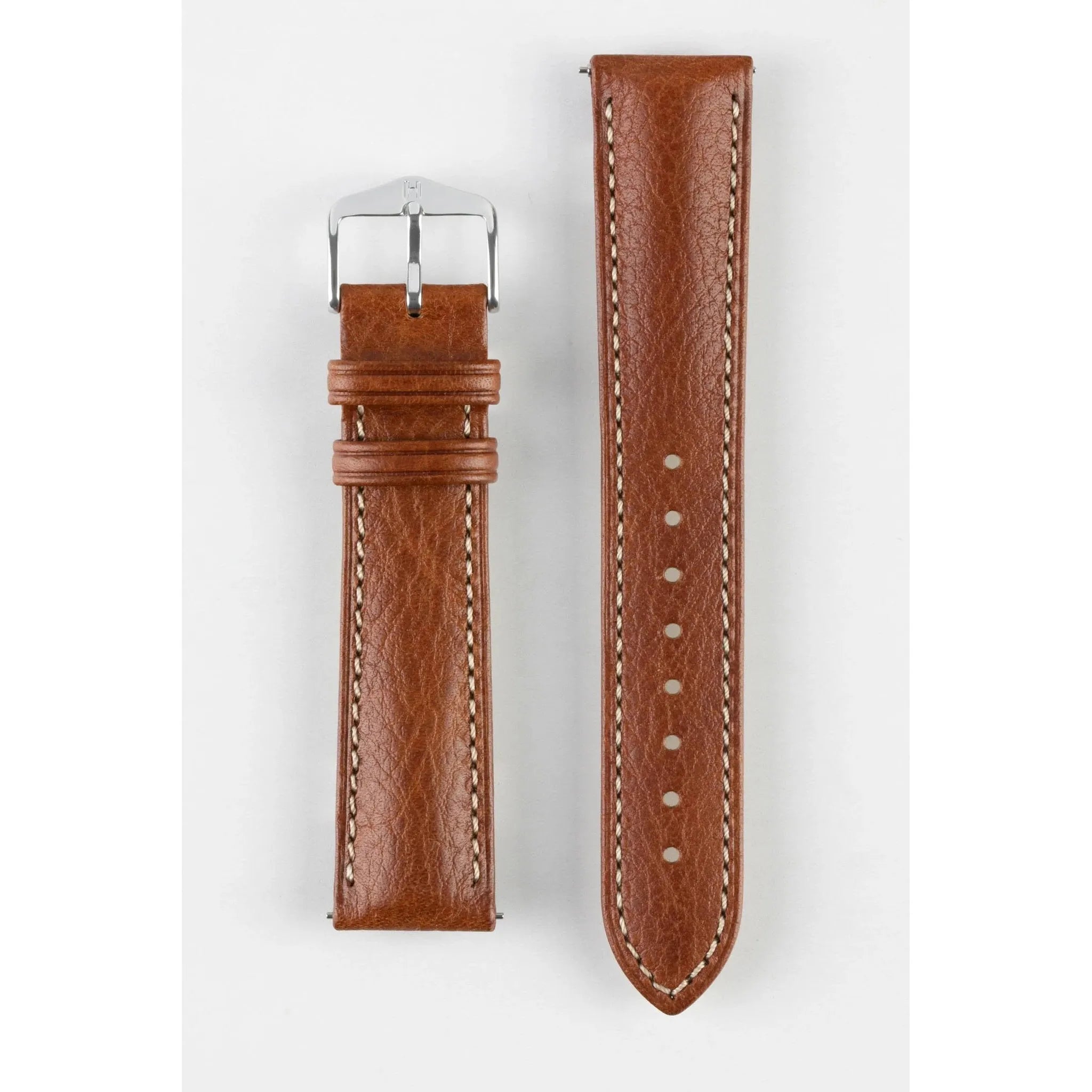 Gold Brown HIRSCH BOSTON Buffalo Calfskin Watch Strap 013 02