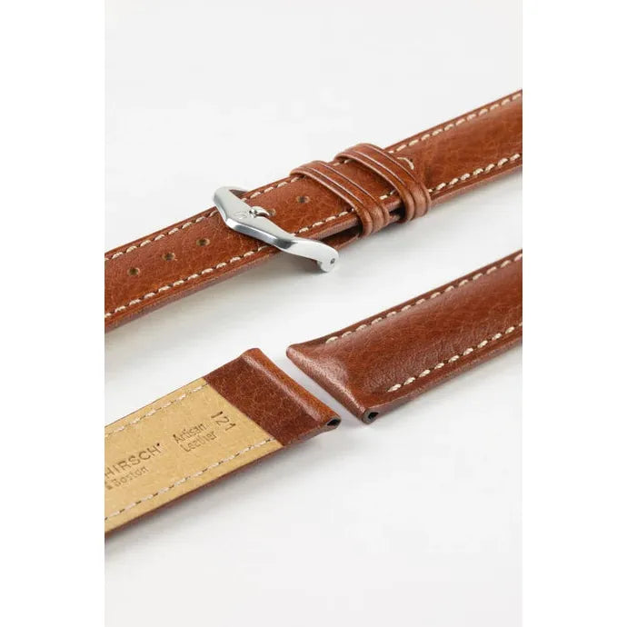 Gold Brown HIRSCH BOSTON Buffalo Calfskin Watch Strap 013 02 NQ