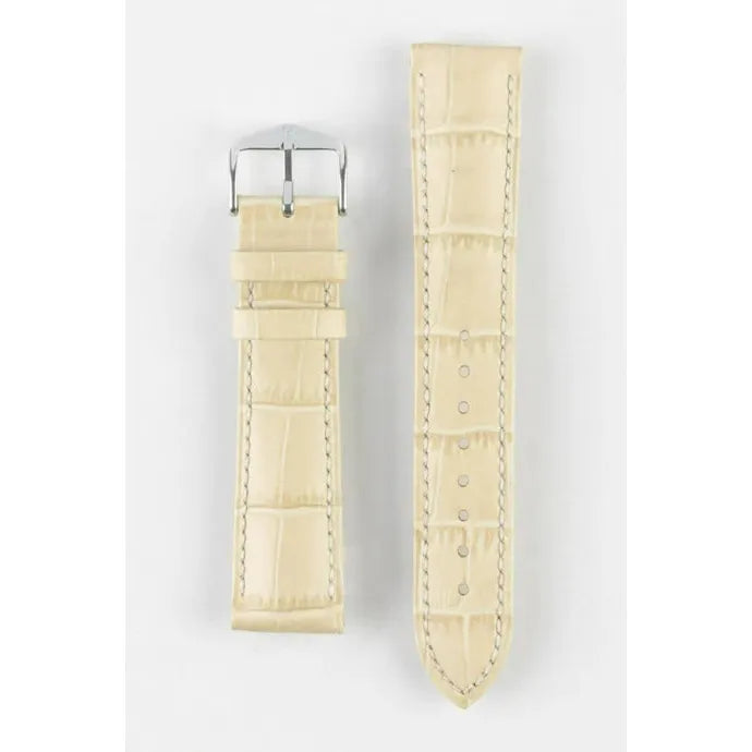 Beige HIRSCH DUKE Alligator Embossed Watch Strap 010 28 NQ