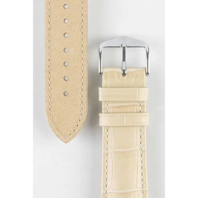 Beige HIRSCH DUKE Alligator Embossed Watch Strap 010 28 NQ