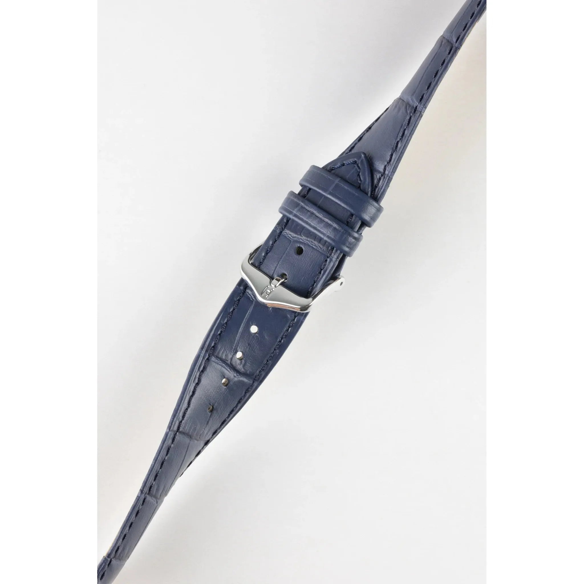 Blue HIRSCH DUKE Alligator Embossed Calfskin Watch Strap 010 28