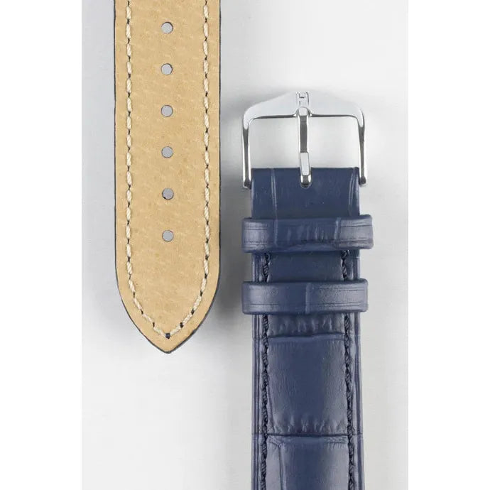 Blue HIRSCH DUKE Alligator Embossed Watch Strap 010 28 NQ