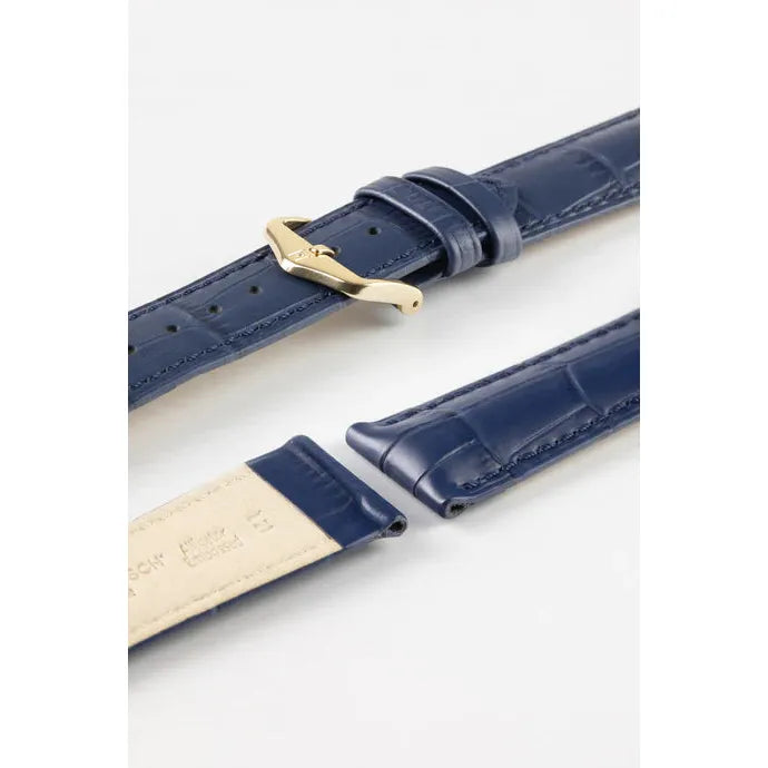 Blue HIRSCH DUKE Alligator Embossed Watch Strap 010 28 NQ