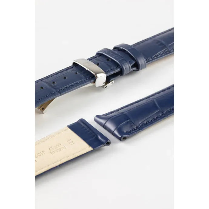 Blue HIRSCH DUKE Alligator Embossed Watch Strap 010 28 NQ