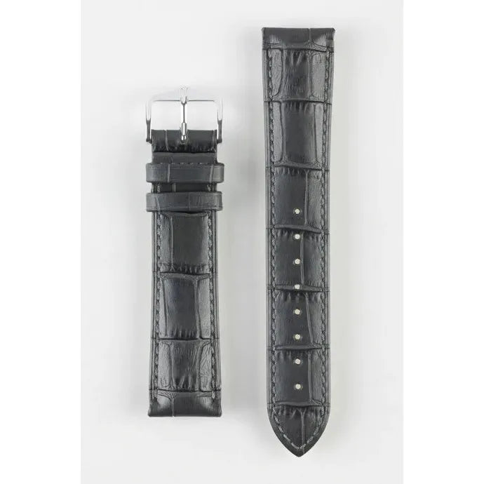 Grey HIRSCH DUKE Alligator Embossed Watch Strap 010 28 NQ