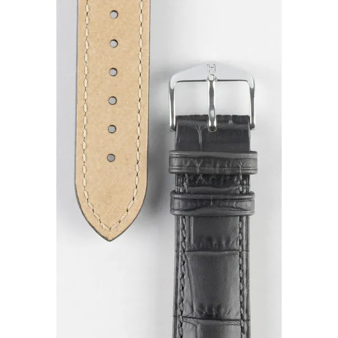 Grey HIRSCH DUKE Alligator Embossed Watch Strap 010 28 NQ