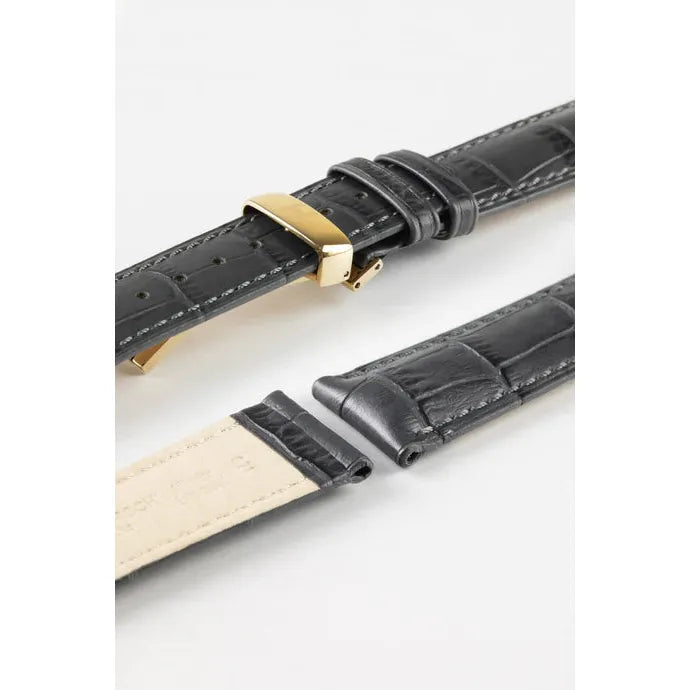 Grey HIRSCH DUKE Alligator Embossed Watch Strap 010 28 NQ