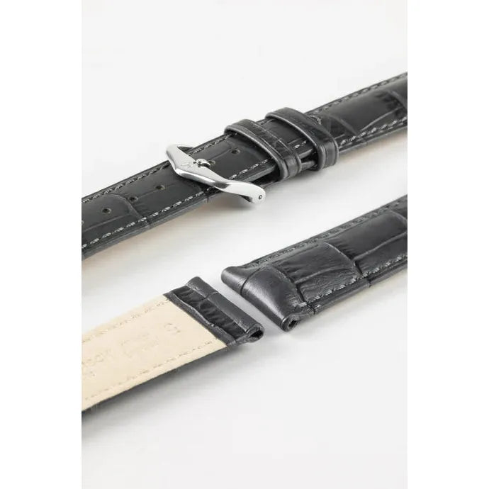 Grey HIRSCH DUKE Alligator Embossed Watch Strap 010 28 NQ