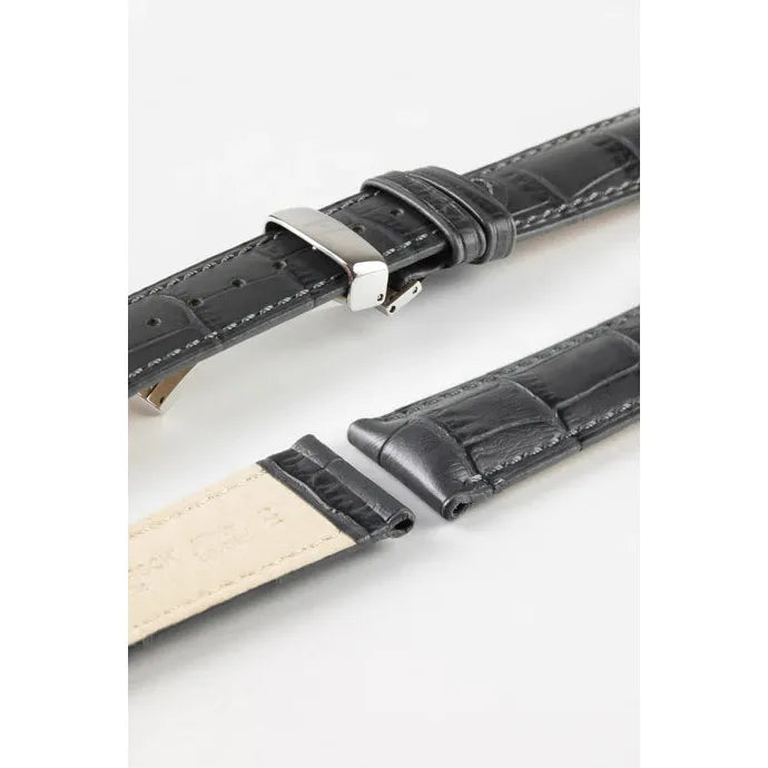 Grey HIRSCH DUKE Alligator Embossed Watch Strap 010 28 NQ