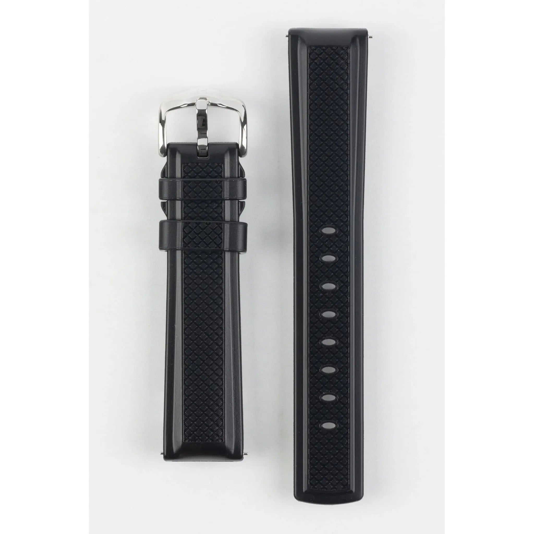 Black HIRSCH ACCENT Premium Caoutchouc Watchband 4047 88