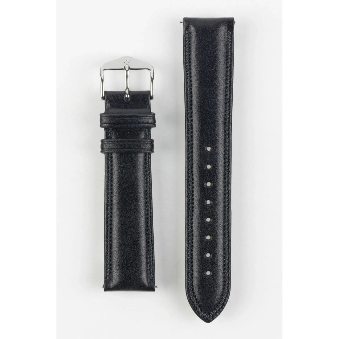 Black HIRSCH ASCOT English Calfskin Watch Strap 015 75