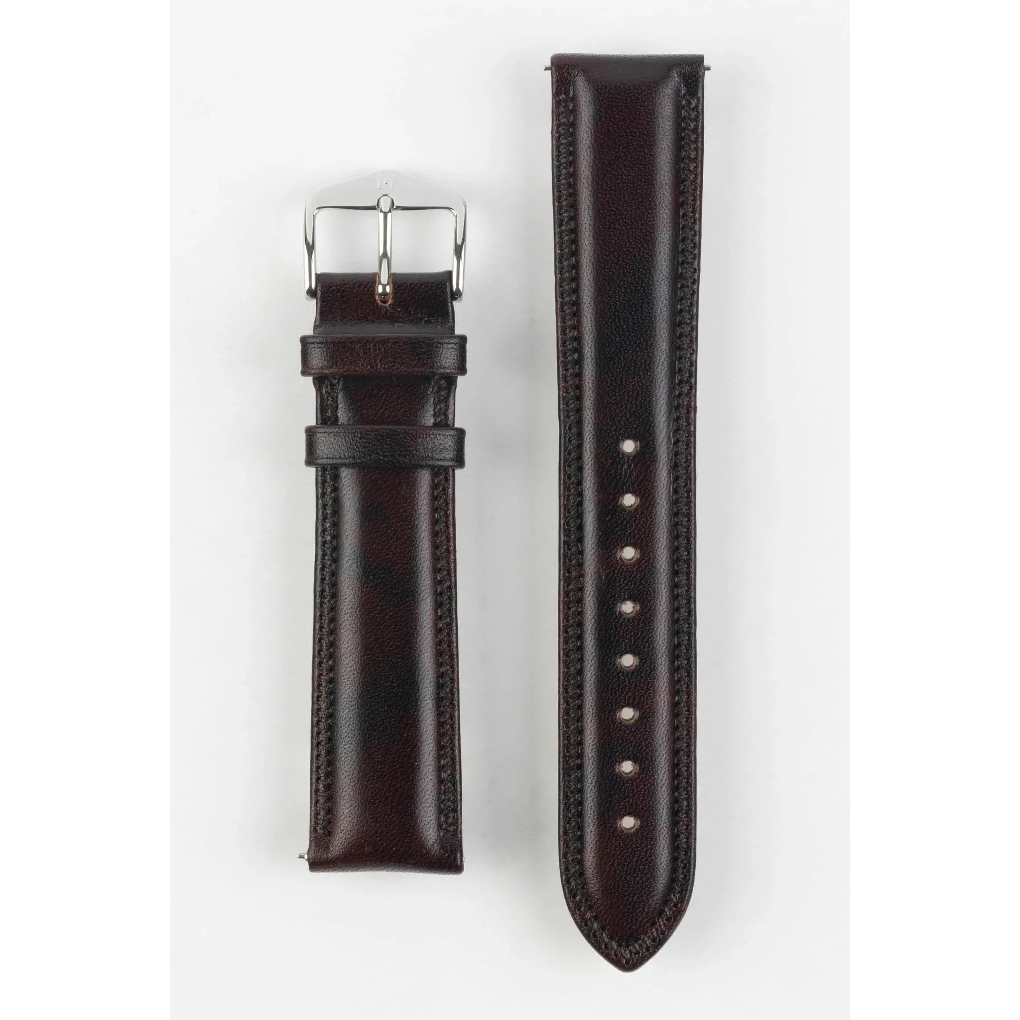 Brown HIRSCH ASCOT English Calfskin Watch Strap 015 75