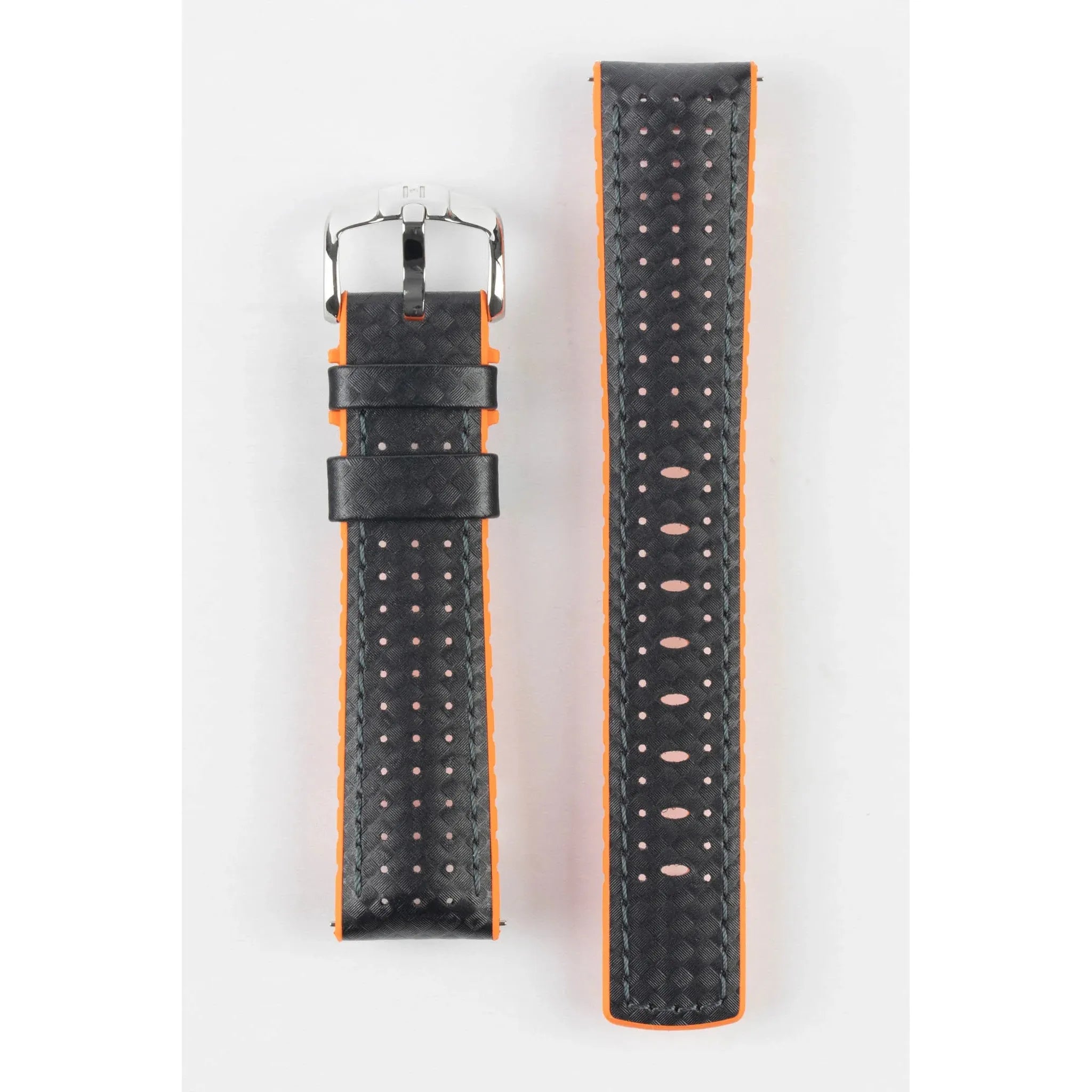 Black &amp; Orange HIRSCH AYRTON Performance Calfskin Watch band 091 80 92