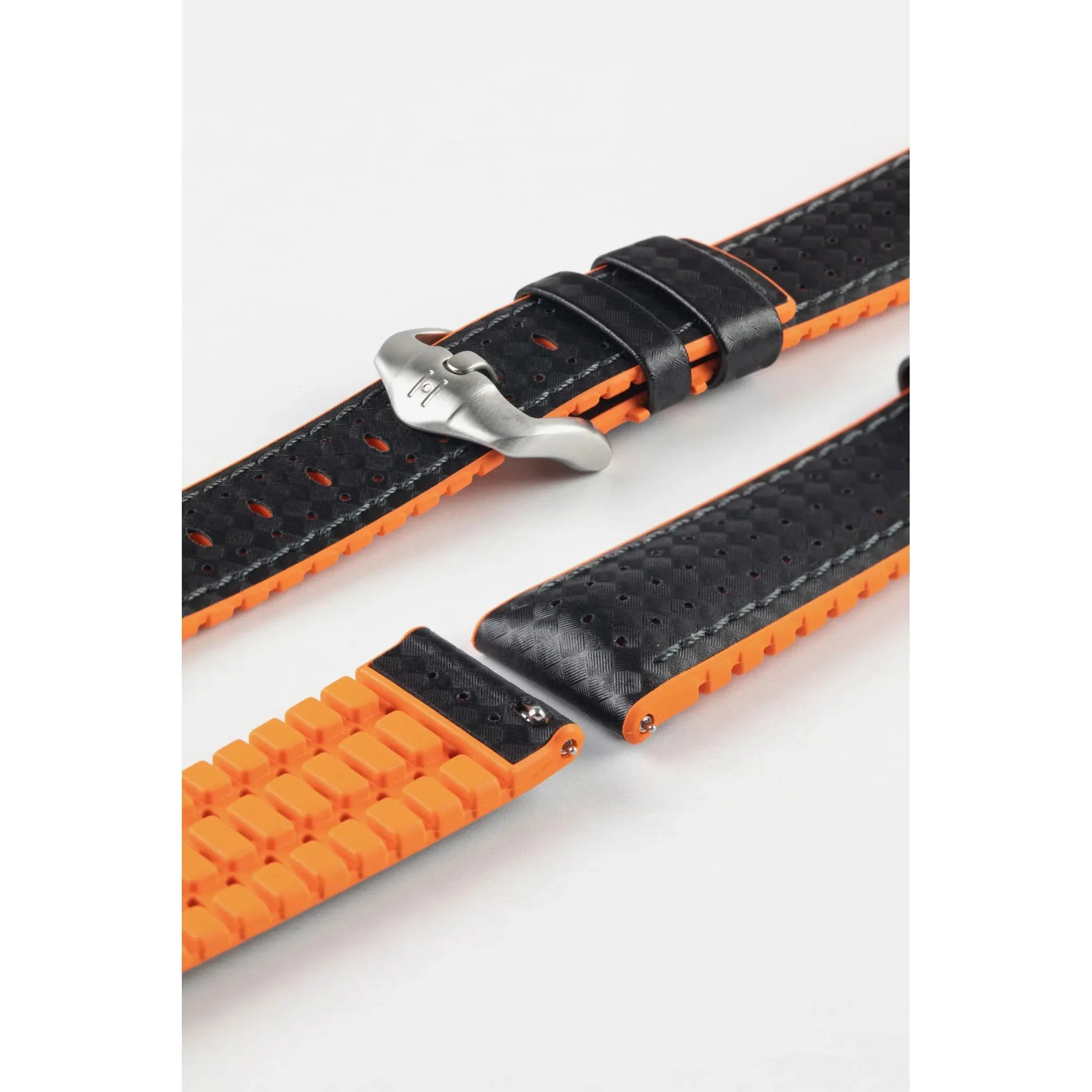 Black &amp; Orange HIRSCH AYRTON Performance Calfskin Watch band 091 80 92