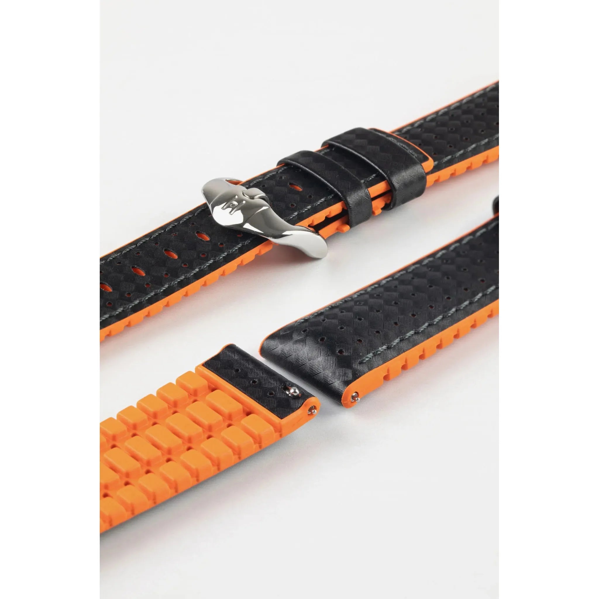 Black &amp; Orange HIRSCH AYRTON Performance Calfskin Watch band 091 80 92