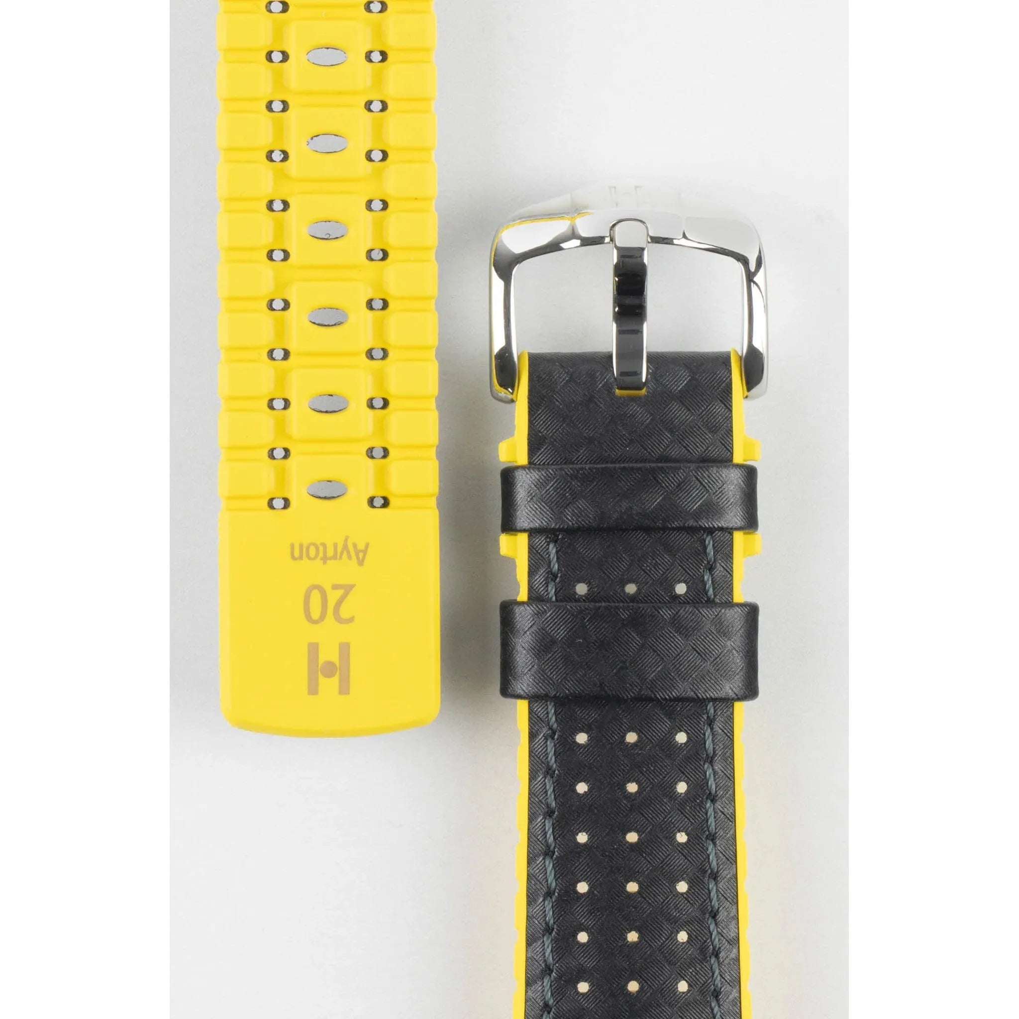 Black &amp; Yellow HIRSCH AYRTON Performance Calfskin Watch band 091 80 92