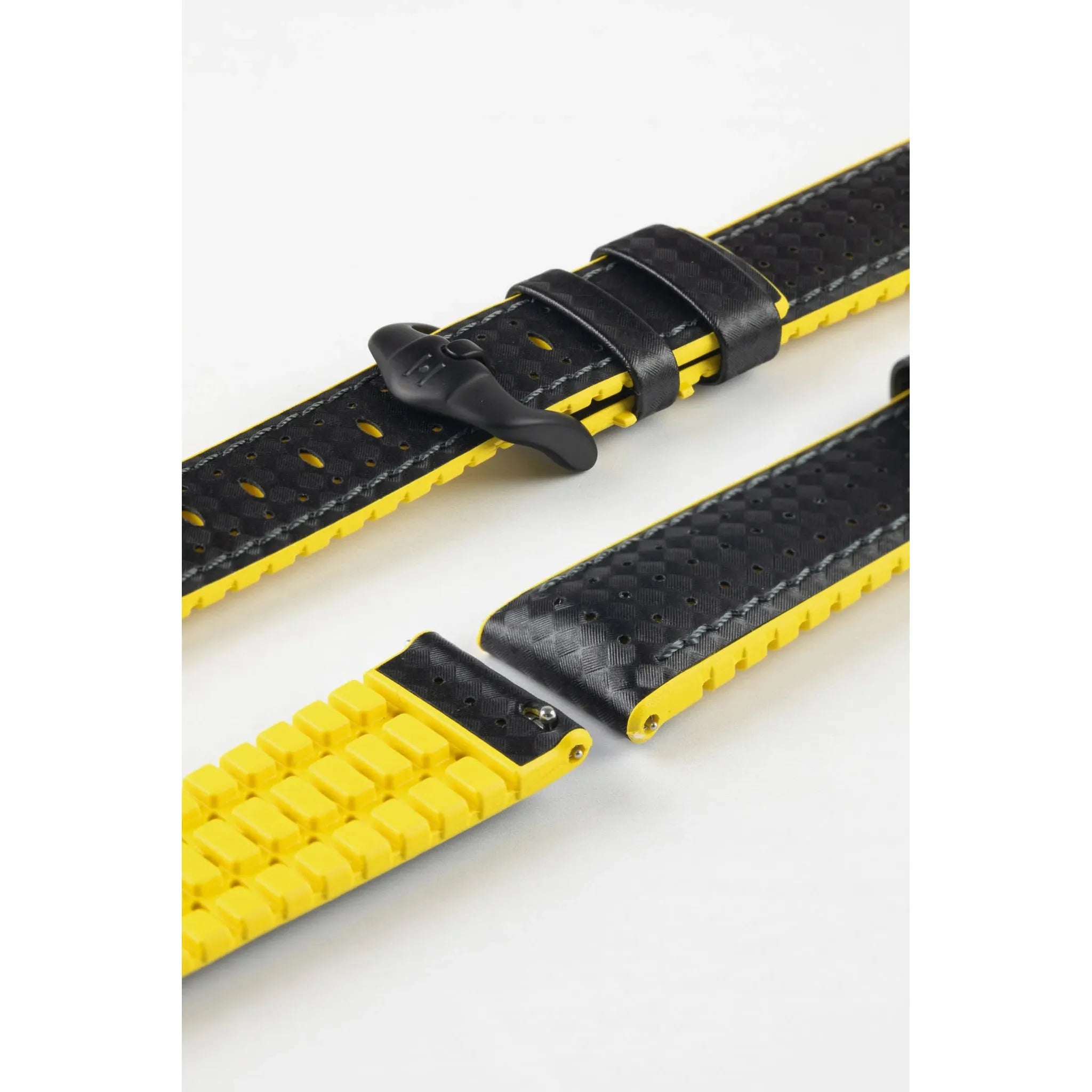 Black &amp; Yellow HIRSCH AYRTON Performance Calfskin Watch band 091 80 92