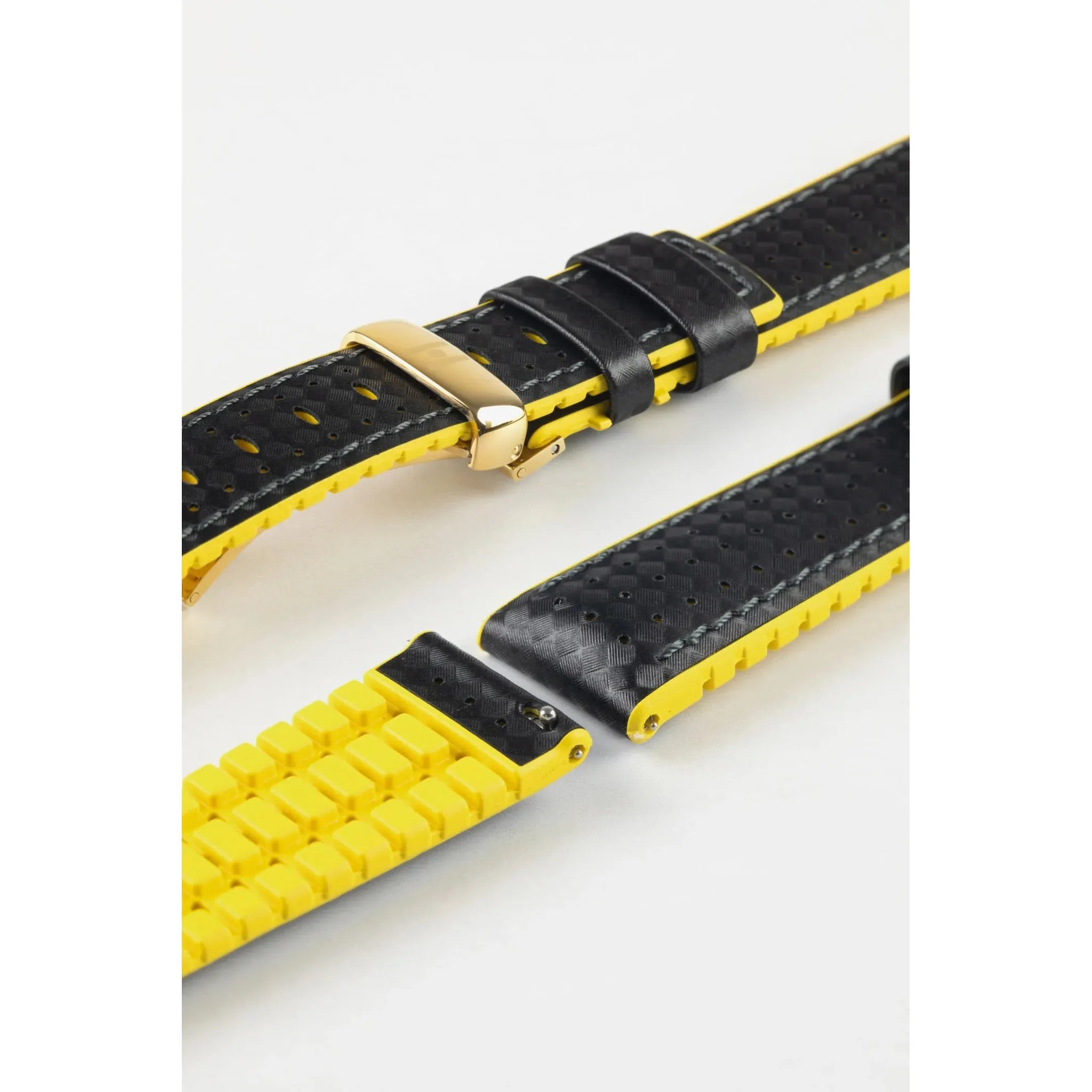 Black &amp; Yellow HIRSCH AYRTON Performance Calfskin Watch band 091 80 92