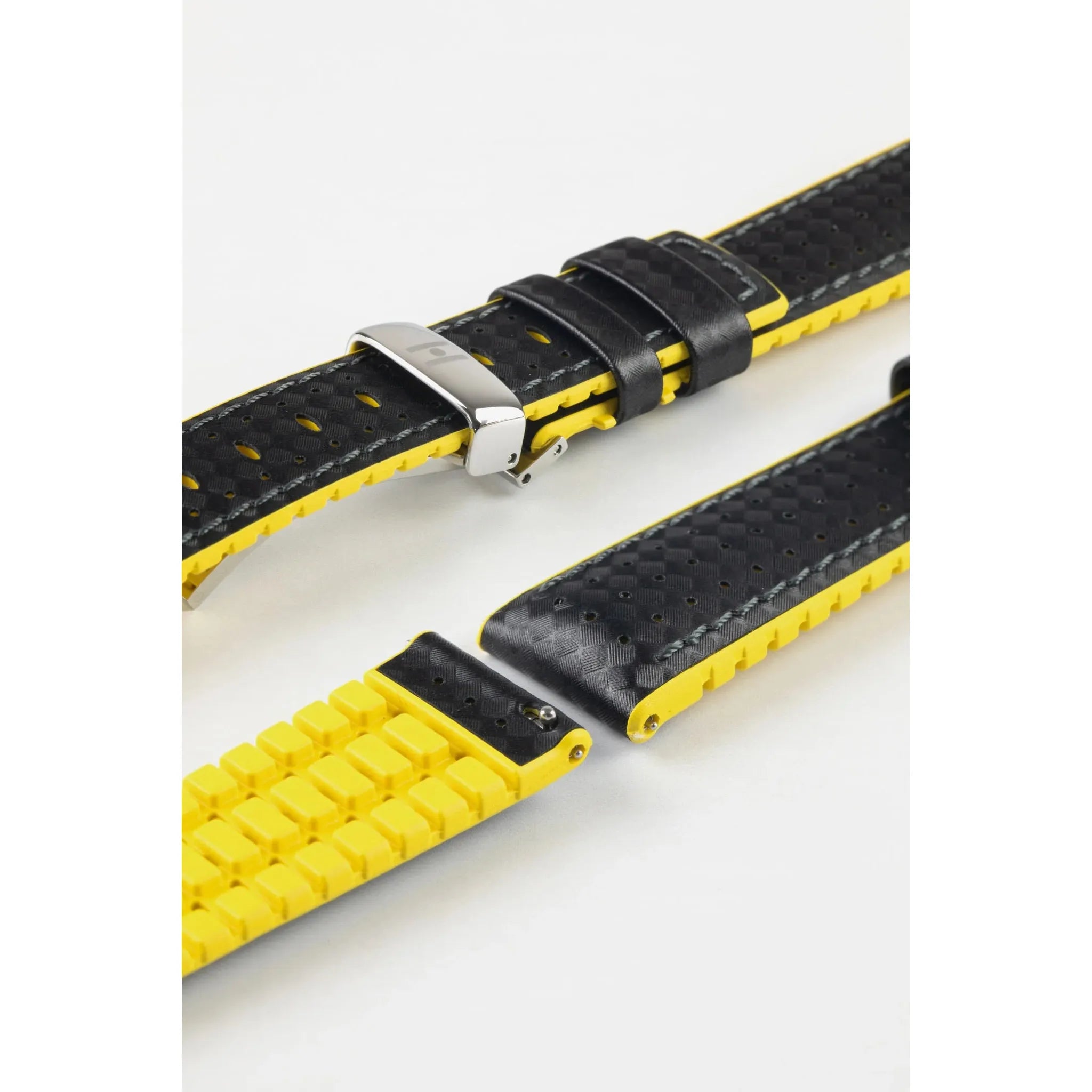 Black &amp; Yellow HIRSCH AYRTON Performance Calfskin Watch band 091 80 92