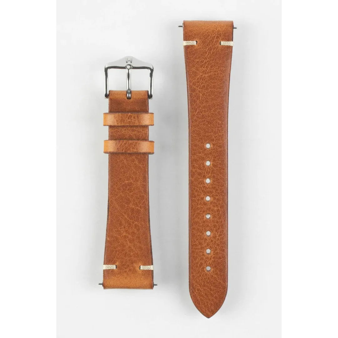 Brown HIRSCH Bagnore Vintage style Calfskin Watchband