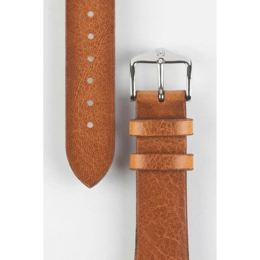 Brown HIRSCH Bagnore Vintage style Calfskin Watchband