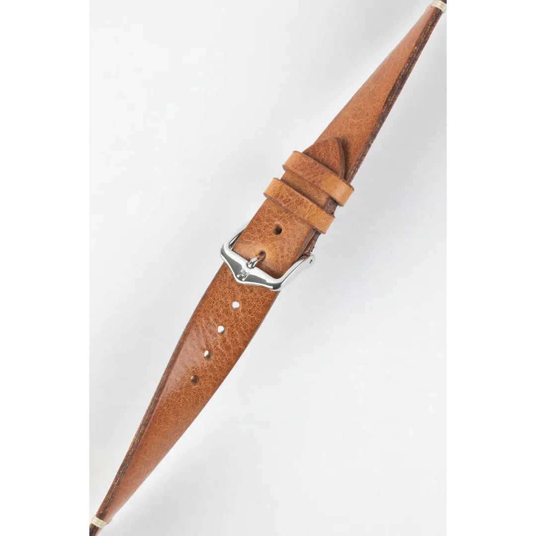 Brown HIRSCH Bagnore Vintage style Calfskin Watchband