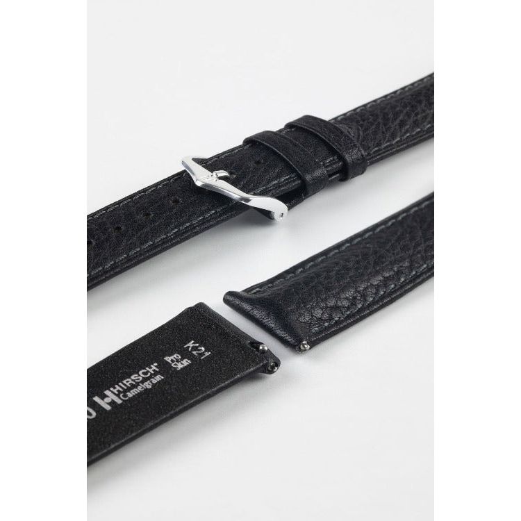 Black HIRSCH CAMELGRAIN Pro Skin Watch Strap 010 09